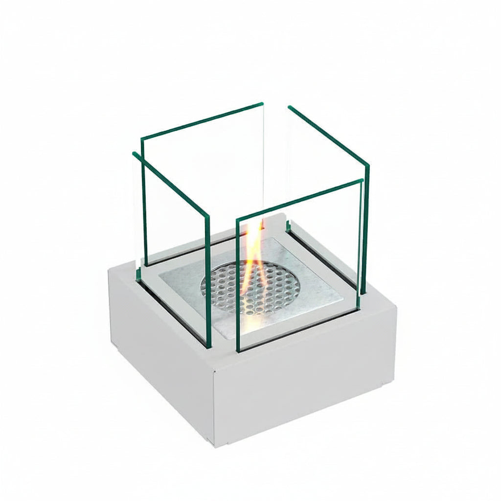 Minimalist Geometric Bioethanol Fireplace — Tabletop Ventless Fire Pit