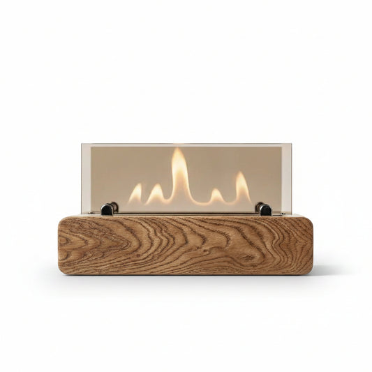 Minimalist Industrial Block Bioethanol Fireplace — Tabletop Ventless Fire Pit
