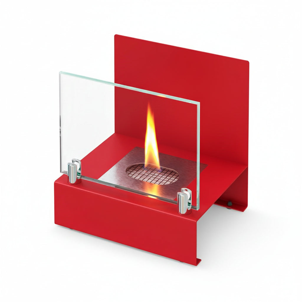 Minimalist Geometric Bioethanol Fireplace — Tabletop Ventless Fire Pit