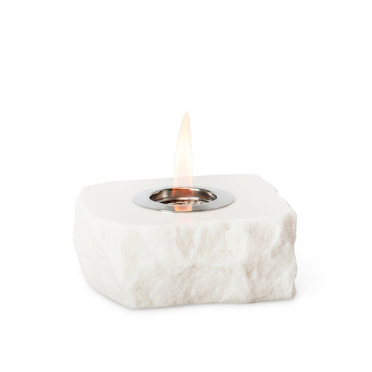 Minimalist Architectural Bioethanol Fireplace — Tabletop Fire Pit in White