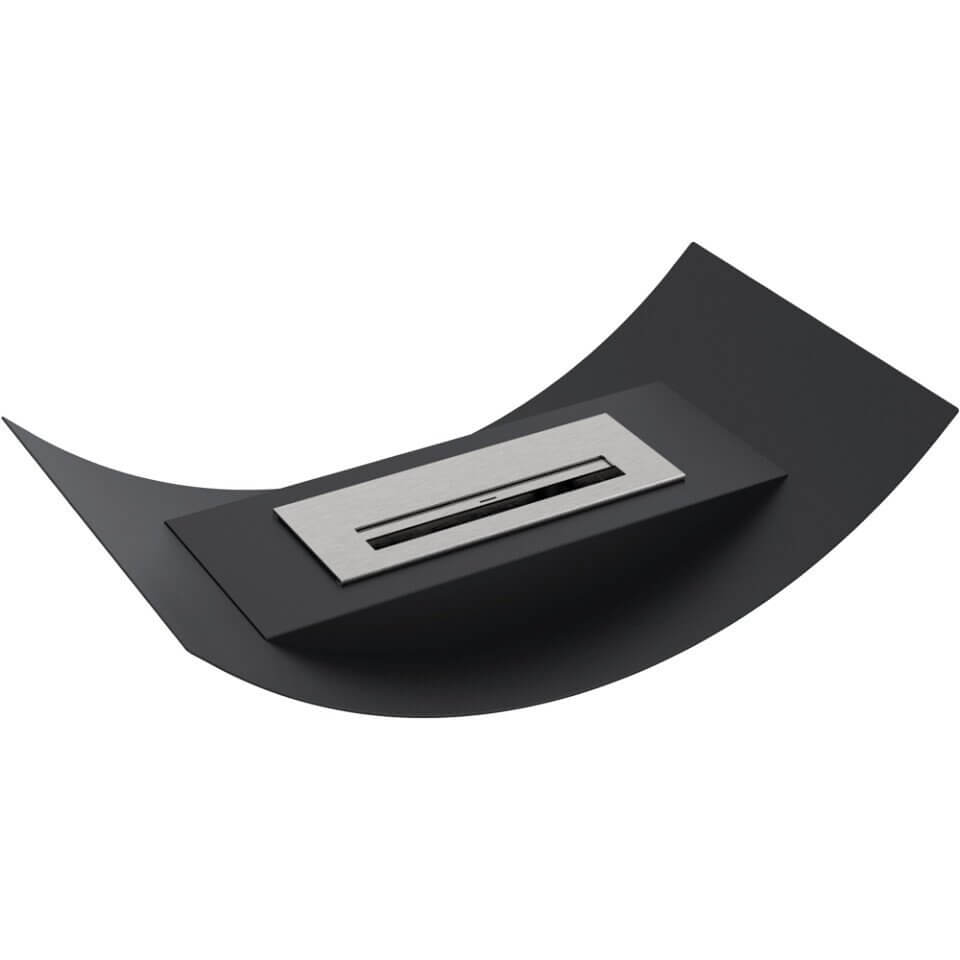 Minimalist Oval Bowl Tabletop Bioethanol Fireplace — Sleek Capsule Indoor Fire Pit in Matte Black