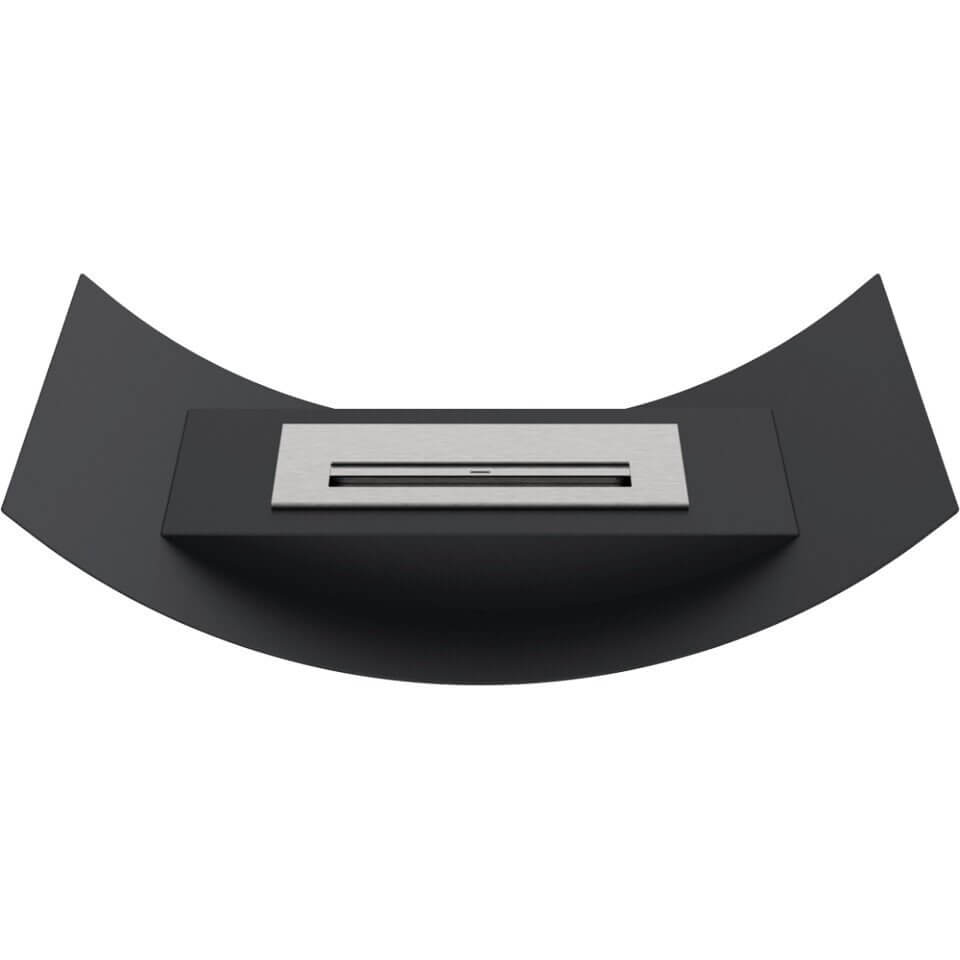Minimalist Oval Bowl Tabletop Bioethanol Fireplace — Sleek Capsule Indoor Fire Pit in Matte Black