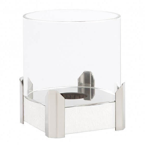 Chic Minimalist Tabletop Bioethanol Fireplace — Compact Single-Flame Indoor Fire Pit in Gloss White with Removable Glass Guards