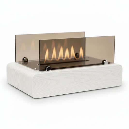 Minimalist Cylindrical Lantern Bioethanol Fireplace — Tabletop Indoor & Outdoor Fire Pit