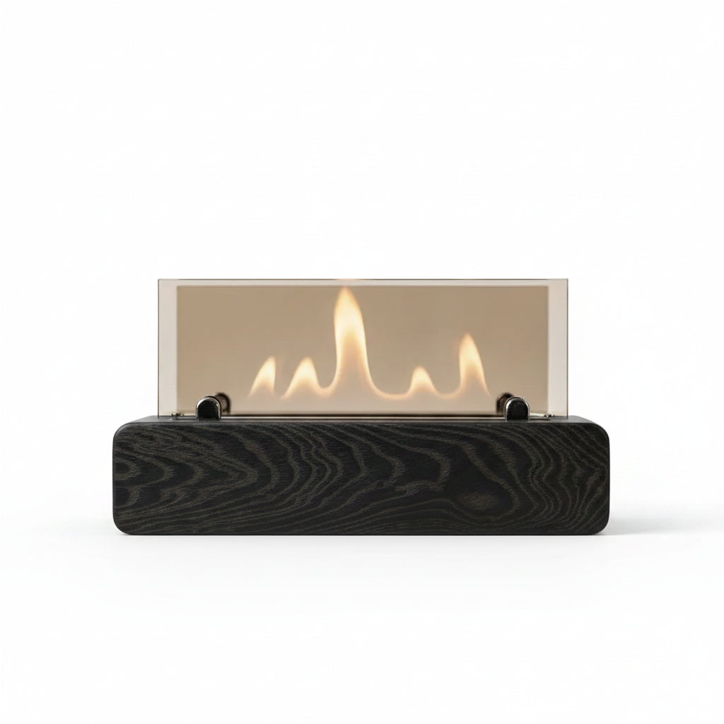 Minimalist Cylindrical Lantern Bioethanol Fireplace — Tabletop Indoor & Outdoor Fire Pit