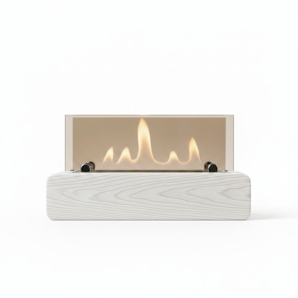 Minimalist Cylindrical Lantern Bioethanol Fireplace — Tabletop Indoor & Outdoor Fire Pit