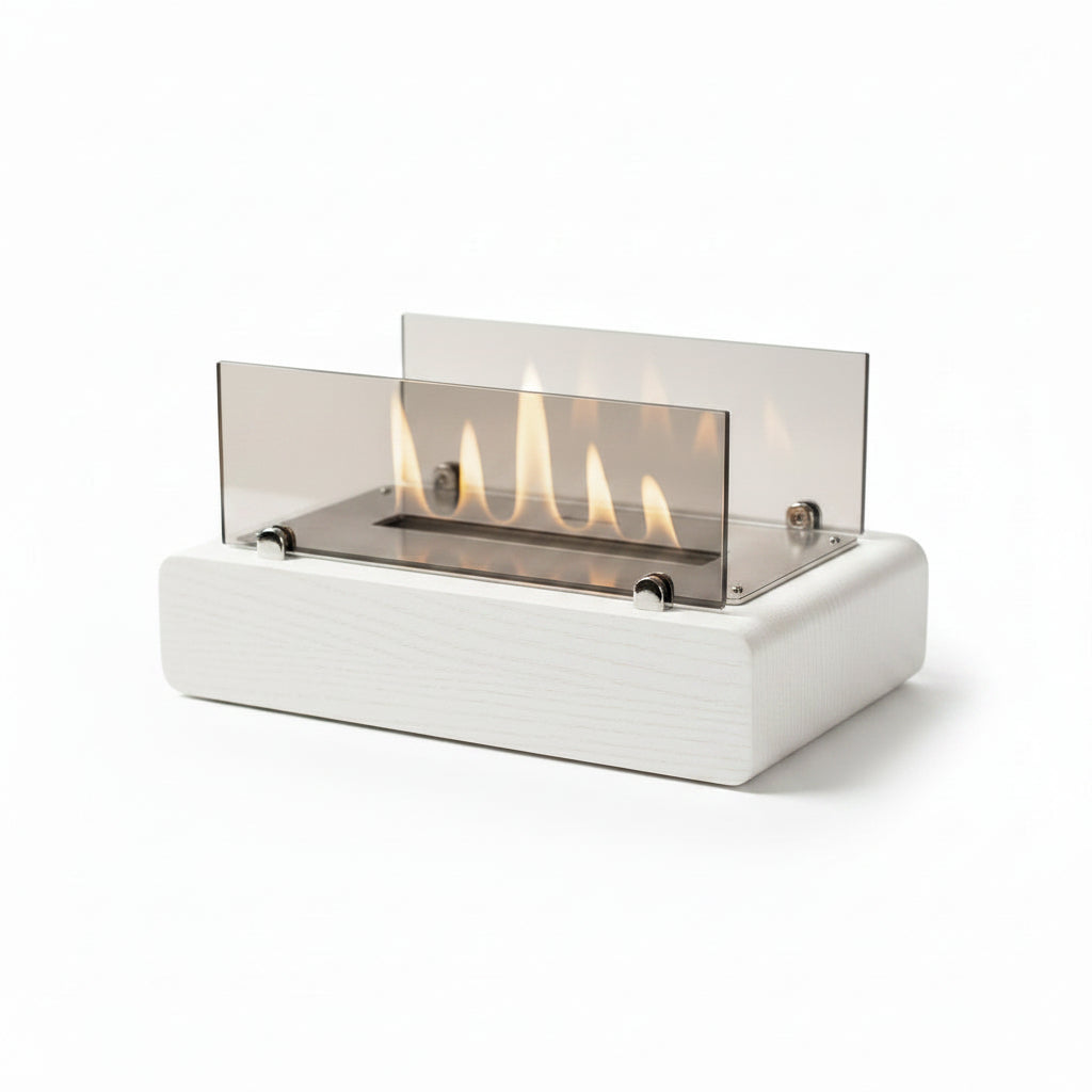 Minimalist Cylindrical Lantern Bioethanol Fireplace — Tabletop Indoor & Outdoor Fire Pit