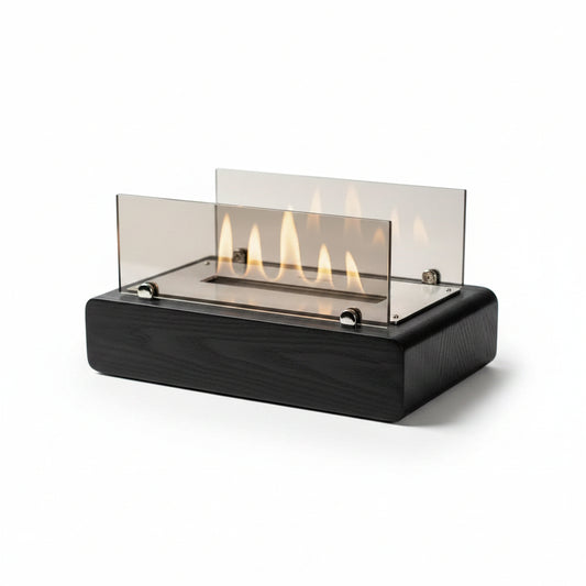 Minimalist Cylindrical Lantern Bioethanol Fireplace — Tabletop Indoor & Outdoor Fire Pit