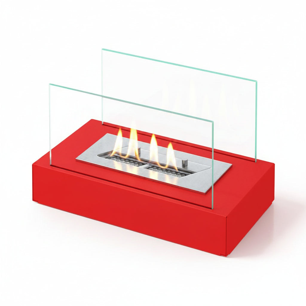Minimalist Cubic Bioethanol Fireplace — Tabletop Ventless Fire Pit