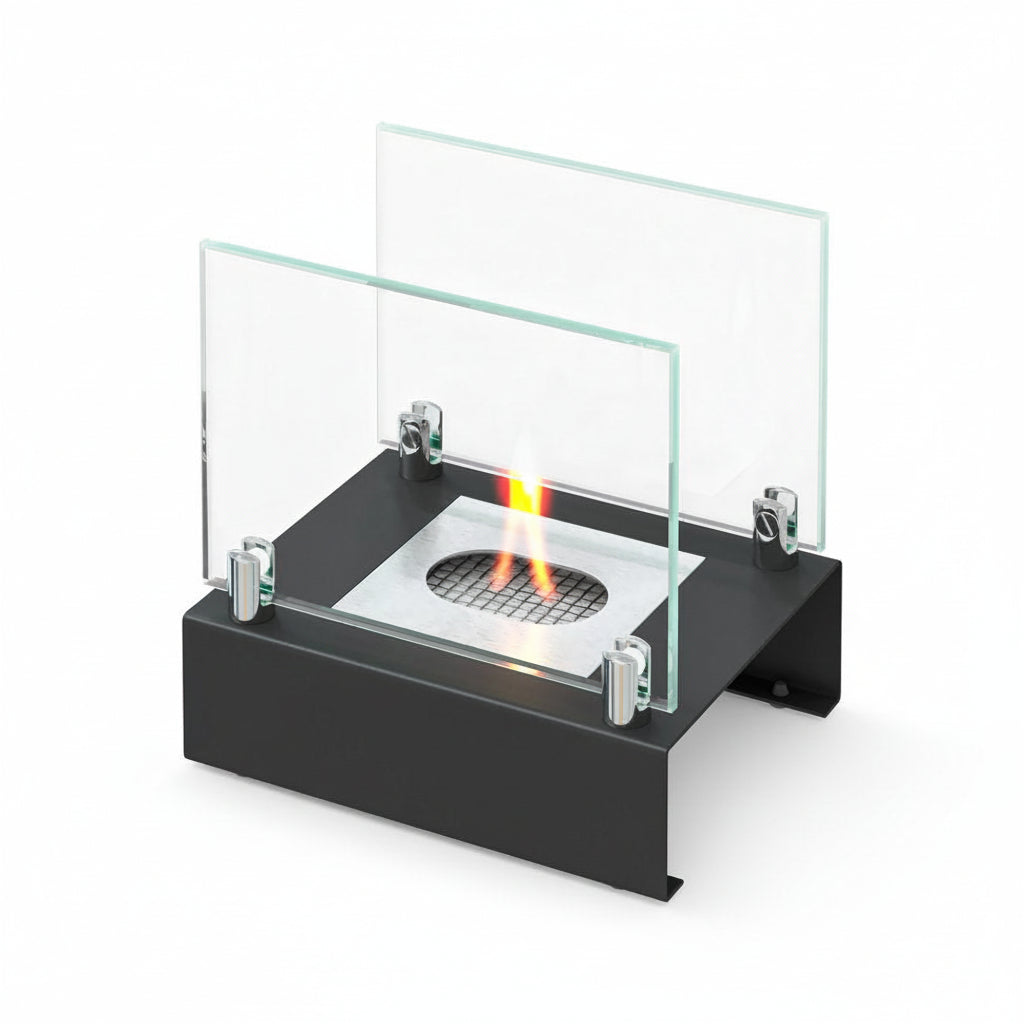 Minimalist Cylindrical Bioethanol Fireplace — Tabletop Ventless Fire Pit