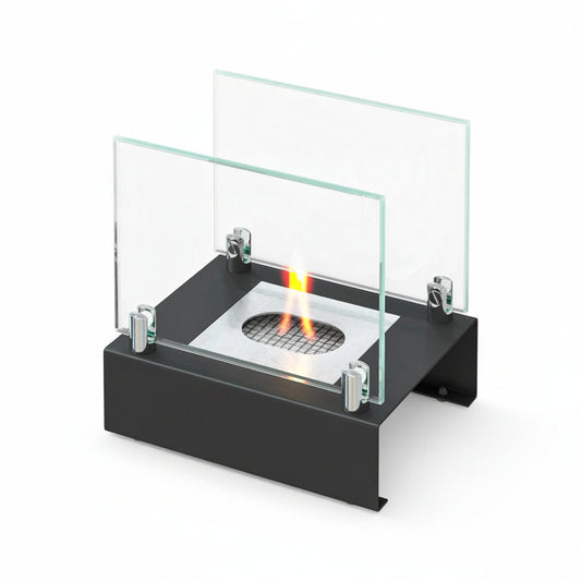Minimalist Cylindrical Bioethanol Fireplace — Tabletop Ventless Fire Pit