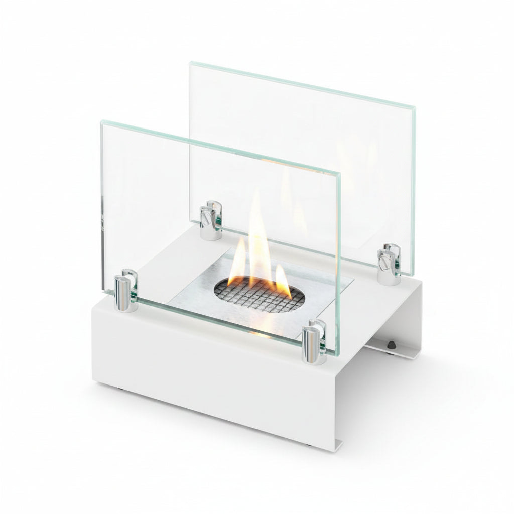 Minimalist Cylindrical Bioethanol Fireplace — Tabletop Ventless Fire Pit