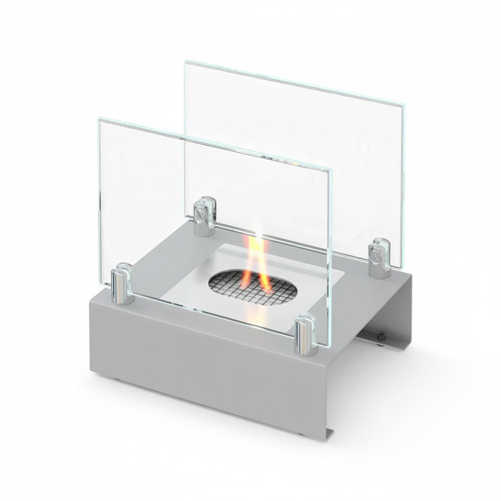 Minimalist Cylindrical Bioethanol Fireplace — Tabletop Ventless Fire Pit