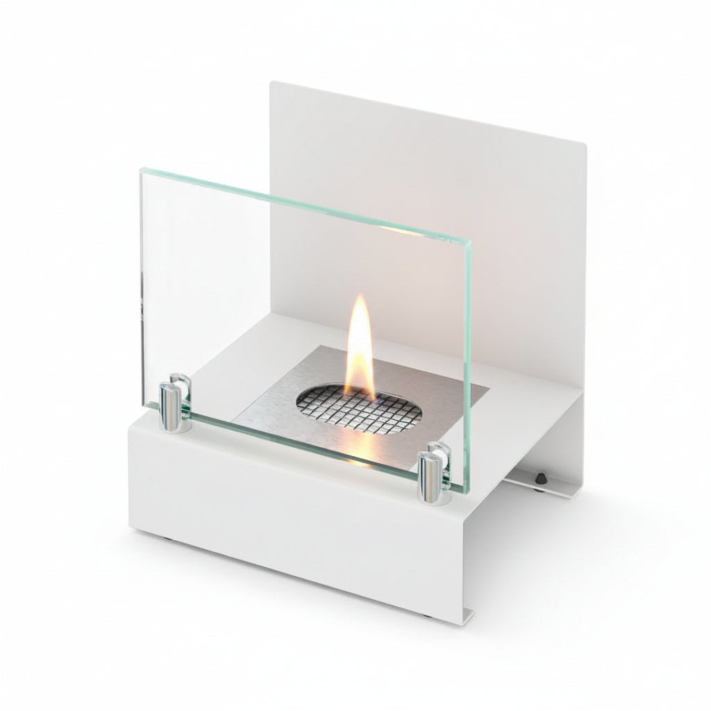 Minimalist Geometric Bioethanol Fireplace — Tabletop Ventless Fire Pit