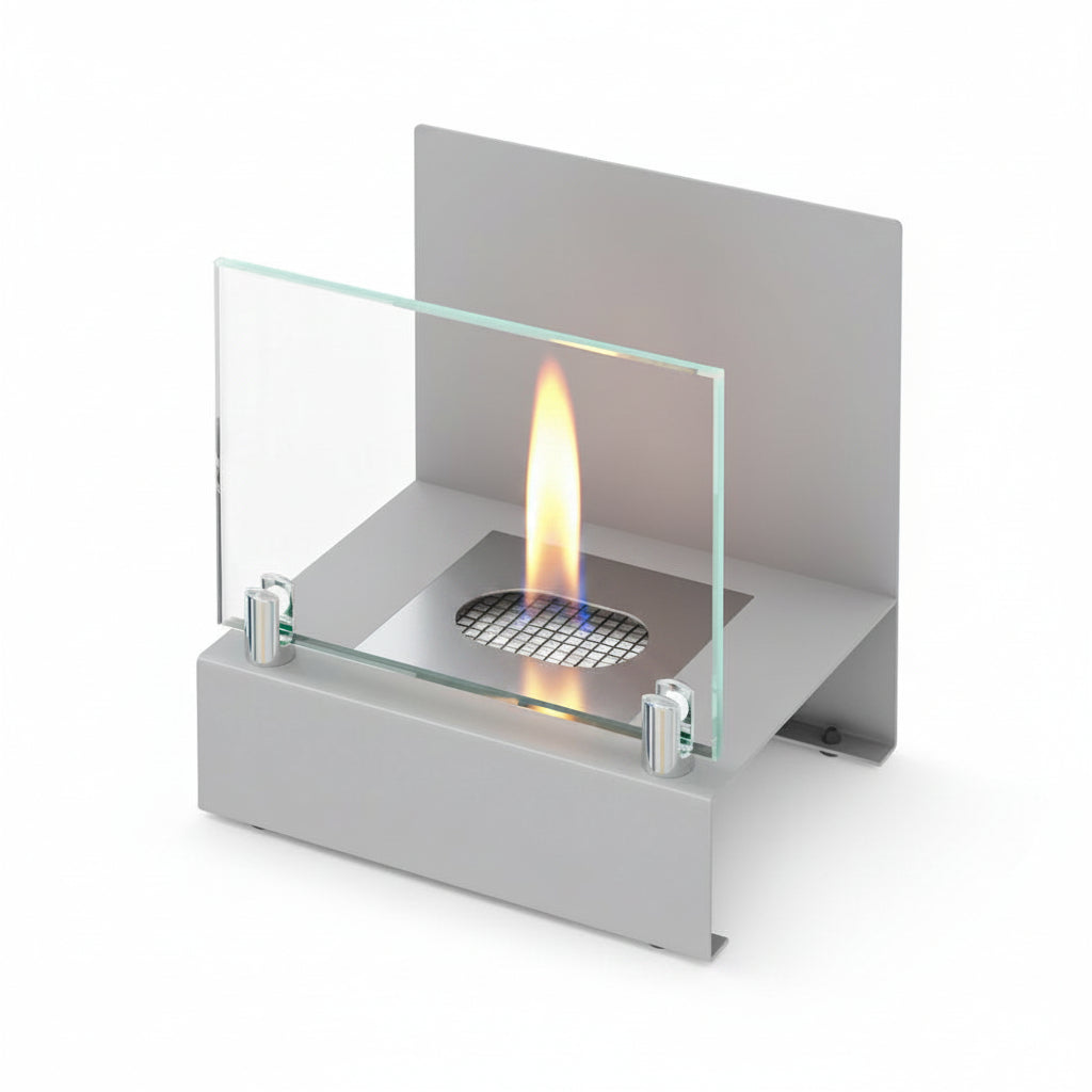 Minimalist Geometric Bioethanol Fireplace — Tabletop Ventless Fire Pit