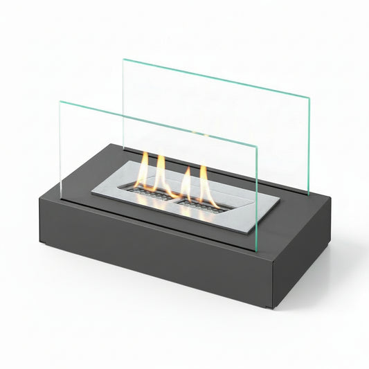 Minimalist Cubic Bioethanol Fireplace — Tabletop Ventless Fire Pit