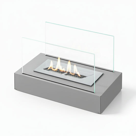 Minimalist Cubic Bioethanol Fireplace — Tabletop Ventless Fire Pit