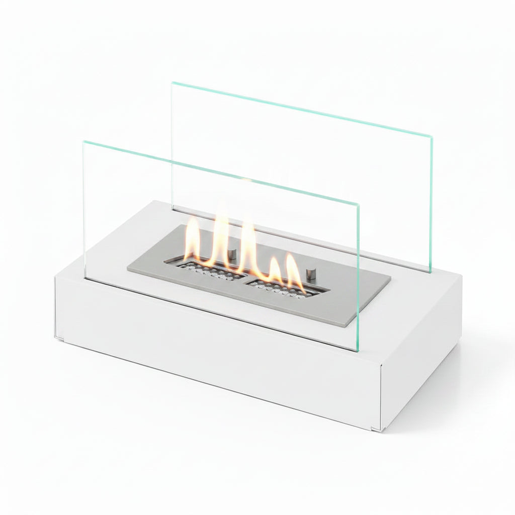 Minimalist Cubic Bioethanol Fireplace — Tabletop Ventless Fire Pit