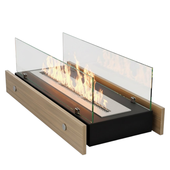 Minimalist Curved Ribbon Bioethanol Fireplace — Tabletop S-Shape Fire Pit (Light)