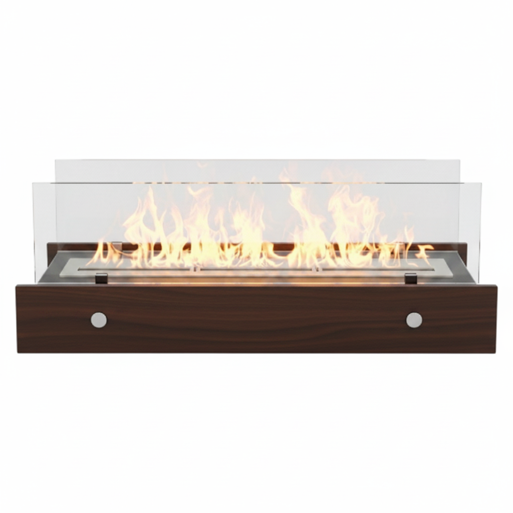 Minimalist Curved Ribbon Bioethanol Fireplace — Tabletop S-Shape Fire Pit (Dark)